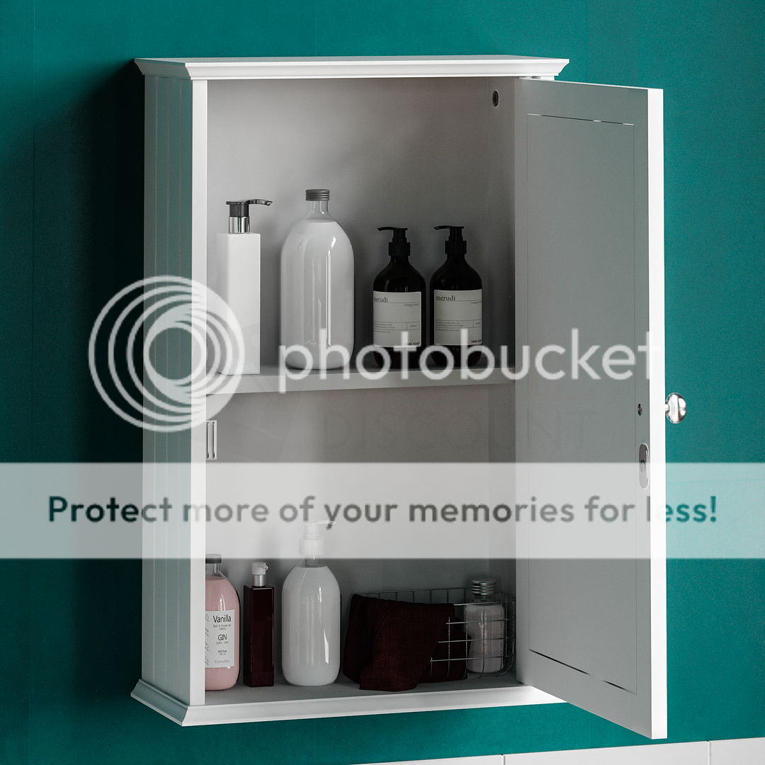 Badezimmer Hängeschrank Wandschrank Einzel Spiegel Tür Schrank Weiß